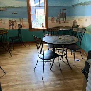 The seating area inside