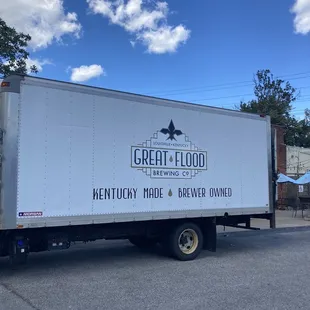a truck parked in a parking lot