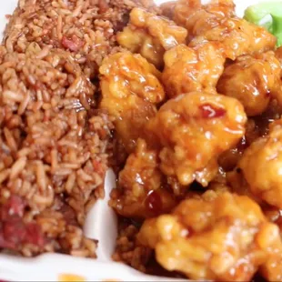 a close up of a plate of food