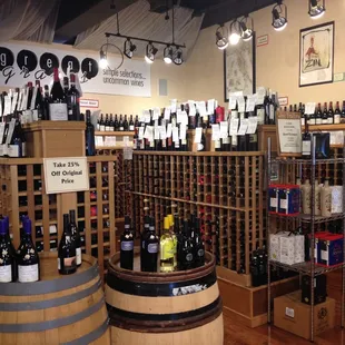 a wine shop with a variety of wines