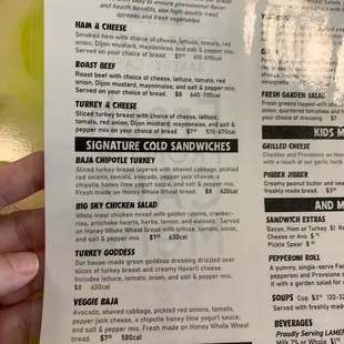menu