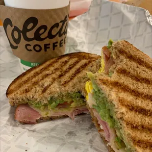 Loaded ham breakfast sandwich