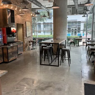 the inside of a restaurant