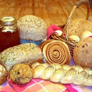 a variety of breads and pastries