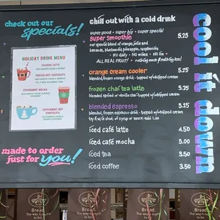 menu and prices