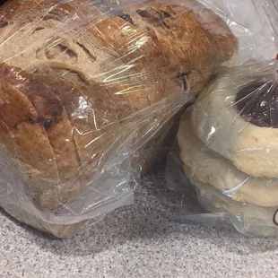 Cherry walnut bread and raspberry shortcake
