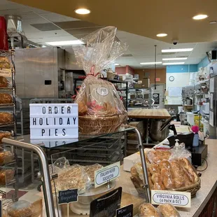 a display of bread and pastries