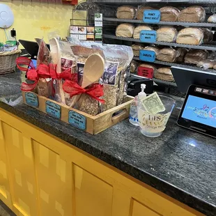 a display of bread