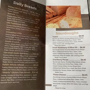 Bread Menu