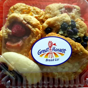 Scones and Kolaches,  $2.00 each or 6 for $10.00.