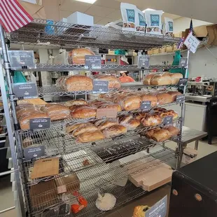 a display of baked goods