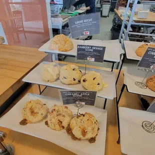 a display of baked goods