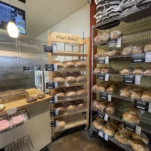 a display of fresh baked bread