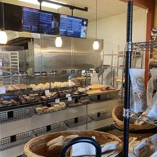 Menu board and fresh pastry options