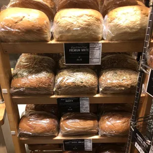 a variety of breads