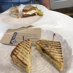 a sandwich and a pickle