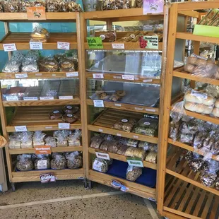shelves of bread and pastries