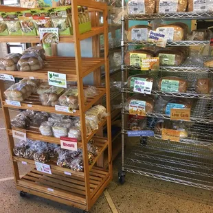 a display of bread