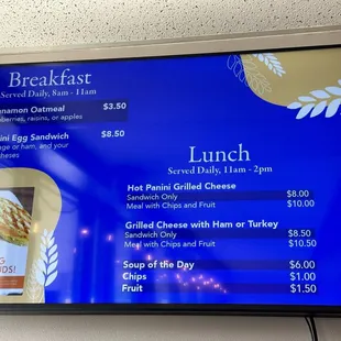 breakfast menu
