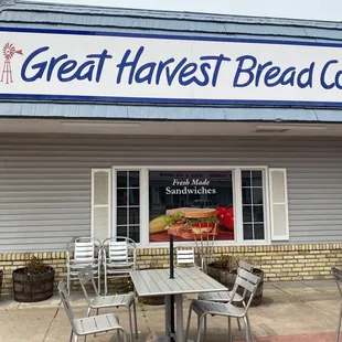 Outside seating area.