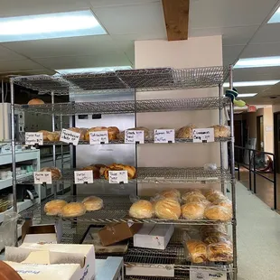 Bread rack with offerings.