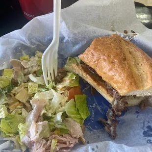 Chop salad &amp; French dip