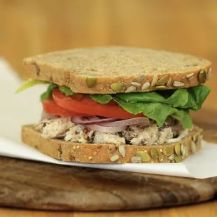 Louisville Chicken Salad sandwich on Dakota bread.  Two of our customers&apos; favorites!