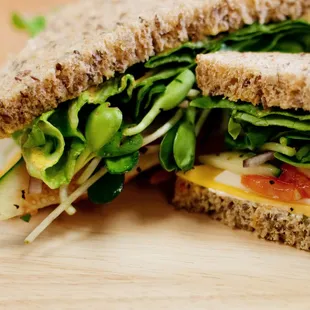 Harvest Veggie sandwich on our High 5 Fiber or Superfood bread.