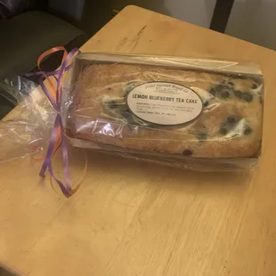 Lemon Blueberry Tea Cake. Nicely wrapped!