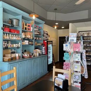 the interior of a bakery