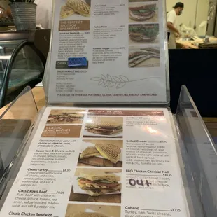 Sandwich menu 8/26/22