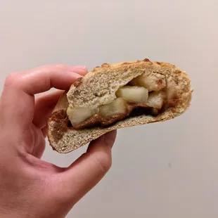 A peek inside the Apple Pie Bread - loaded with apple chunks and sweet cinnamon.