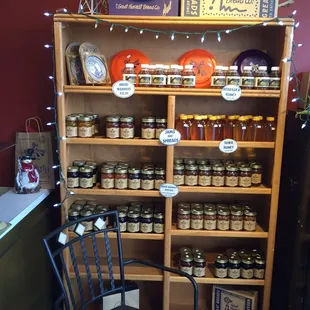 Nice selection of specialty jams,  jellies and honey