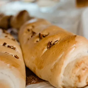 Pecan cinnamon swirl and cinnamon swirl made daily