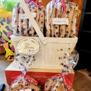 a variety of cookies in a basket