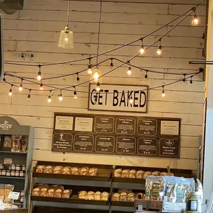 a display of baked goods