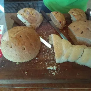 Bread samples.