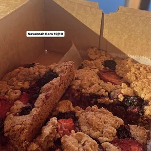 Savannah Bars w/strawberries &amp; blueberries