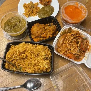 a table full of food