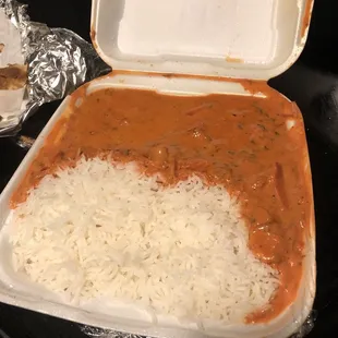 a meal in a takeout container