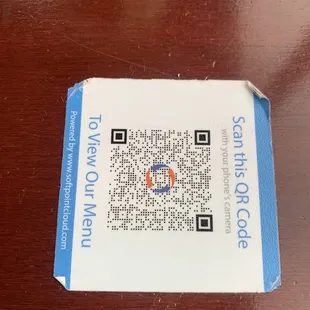 a qr code on a table