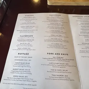 Food menu
