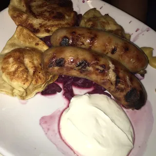 Bratwurst and Pierogi