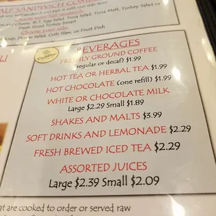 Beverages menu, I found flavored Tea! SWEET