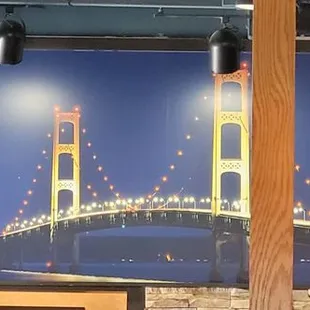 Nice looking panoramic view of the Mackinac Bridge