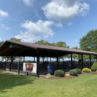 An outside dining area.