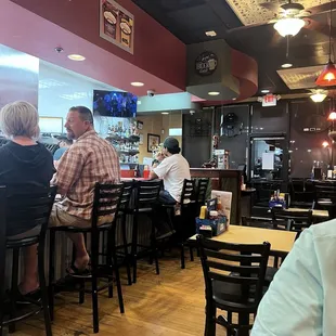 Restaurant seating area.