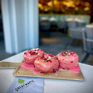 Seasonal pomegranate, doughnut
