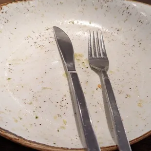 Food was so good, I practically licked my plate clean!