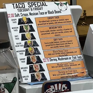 Taco Tuesday menu